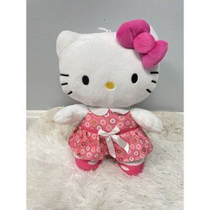 Fiesta Hello Kitty Plush Pink Flower Dress 11" Stuffed Animal Toy with hanger